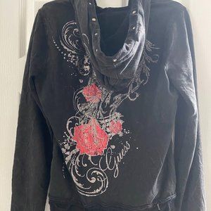 Guess Zipped Hoodie with crystals and grommets SzM
